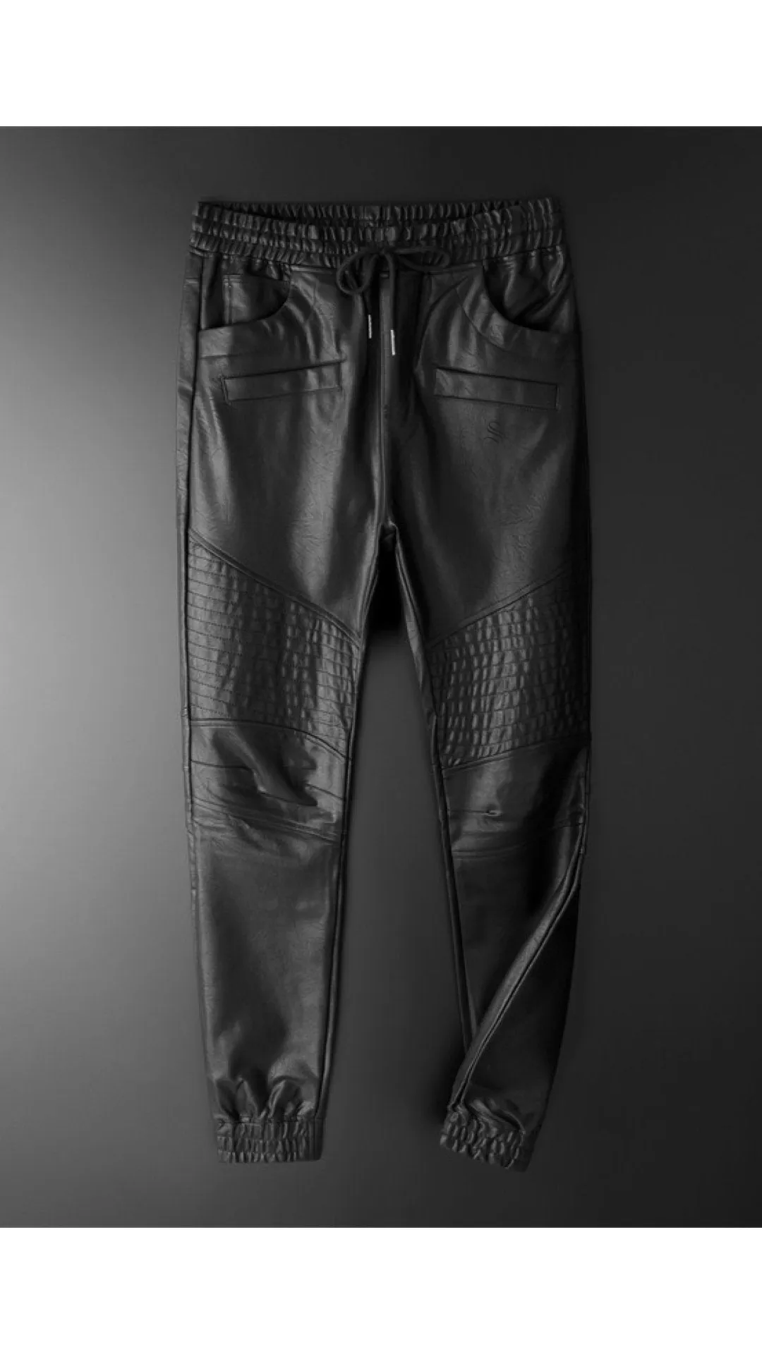 Luodria - Pu Leather Joggers for Men