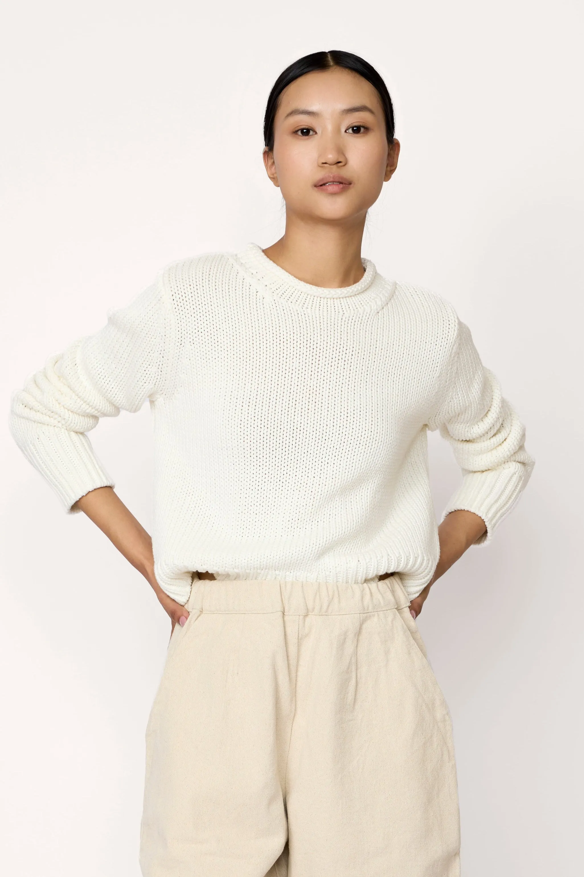 Mare Rolled Neck Sweater - Ivory