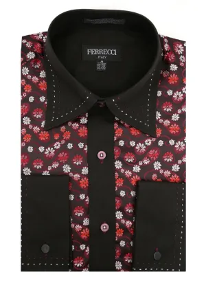 Men's Dress Shirt MSD-1001 Red & Black