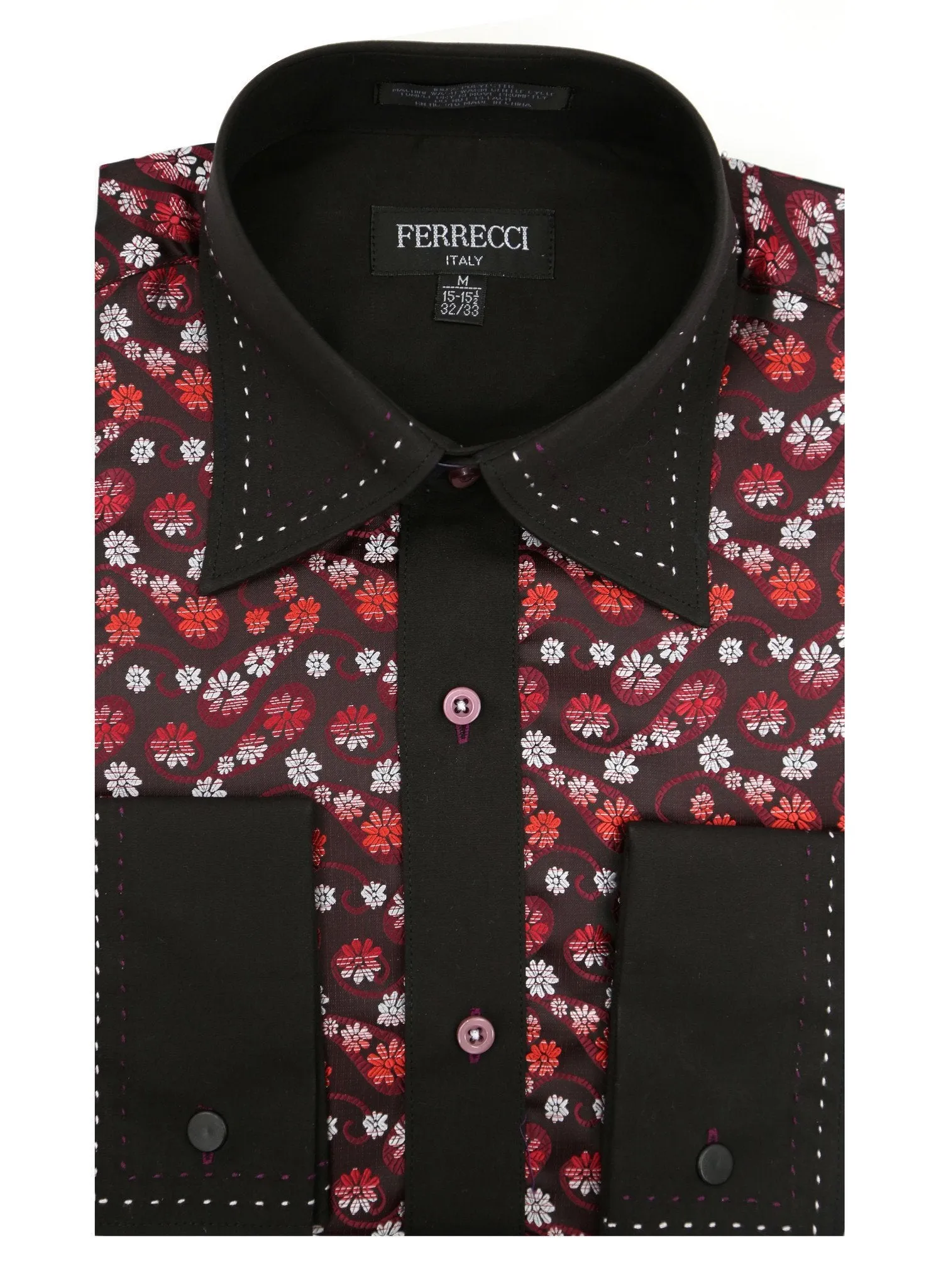 Men's Dress Shirt MSD-1001 Red & Black