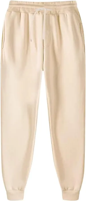 Mens Sweatpants Joggers Pants Man Heavyweight Fleece Cargo Sweatpants Elastic Waist Drawstring Straight Leg Athletic