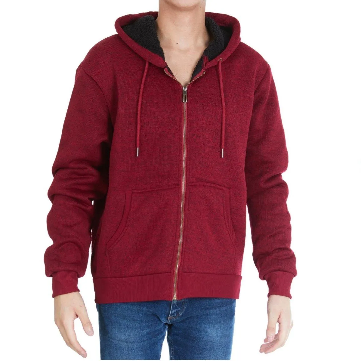 Men's Thick Sherpa Lined Full Zip Hoodie Jackets