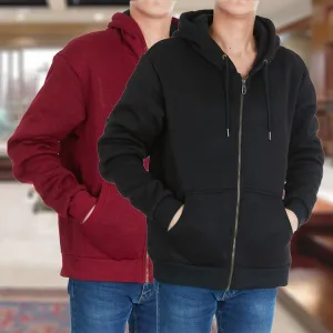 Men's Thick Sherpa Lined Full Zip Hoodie Jackets