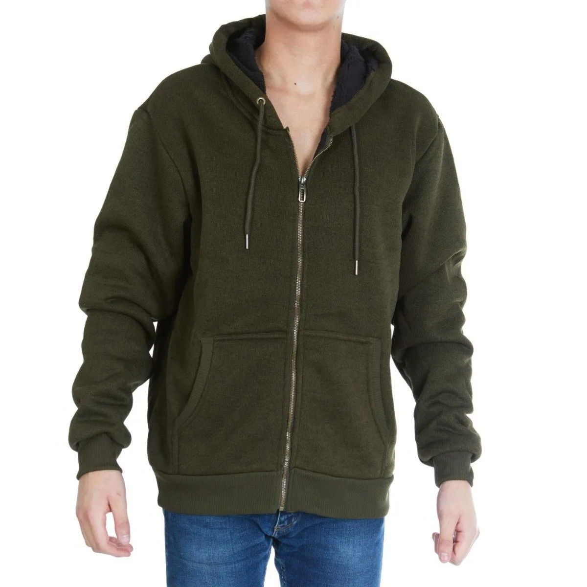 Men's Thick Sherpa Lined Full Zip Hoodie Jackets