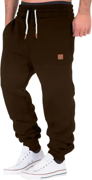 Mens Workout Cargo Sweatpants Fleece Joggers with Pockets Mens Workout Cargo Sweatpants Athletic Pants Open Bottom