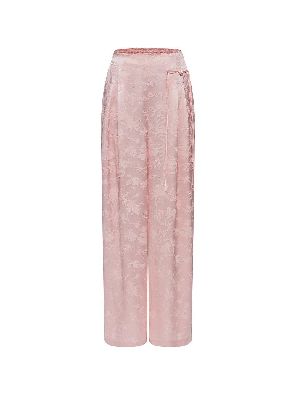 MUKZIN Linglong "Intoxicated by Flowers" - Neo-Chinese Relaxed Wide-Leg Trousers