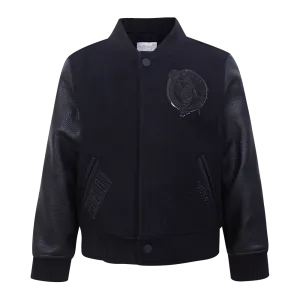 NBA BOSTON CELTICS TRIPLE BLACK TODDLER BOYS WOOL VARSITY JACKET (JET BLACK)