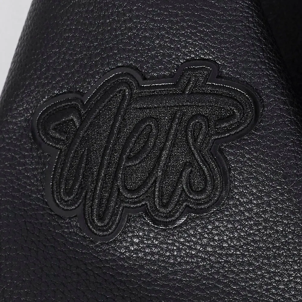 NBA BROOKLYN NETS TRIPLE BLACK BIG BOYS WOOL VARSITY JACKET (JET BLACK)