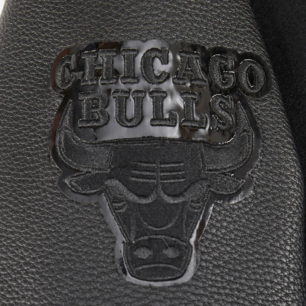 NBA CHICAGO BULLS TRIPLE BLACK BIG BOYS WOOL VARSITY JACKET (JET BLACK)
