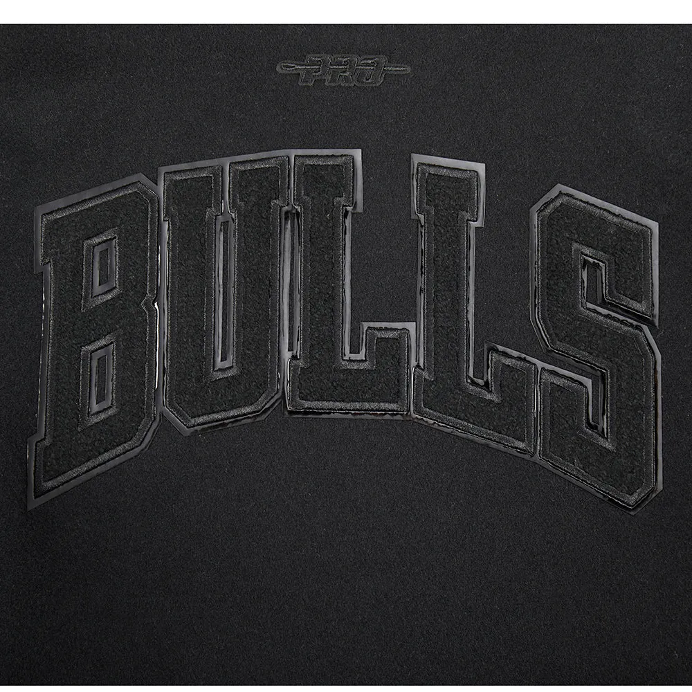 NBA CHICAGO BULLS TRIPLE BLACK BIG BOYS WOOL VARSITY JACKET (JET BLACK)