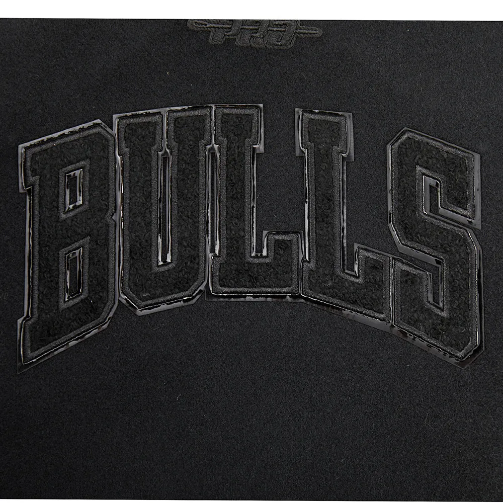 NBA CHICAGO BULLS TRIPLE BLACK TODDLER BOYS WOOL VARSITY JACKET (JET BLACK)