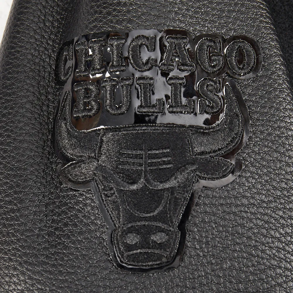 NBA CHICAGO BULLS TRIPLE BLACK TODDLER BOYS WOOL VARSITY JACKET (JET BLACK)