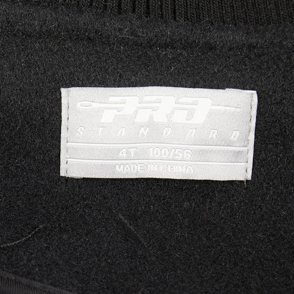 NBA CHICAGO BULLS TRIPLE BLACK TODDLER BOYS WOOL VARSITY JACKET (JET BLACK)