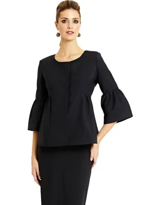Oslo Ruffle Sleeve Maternity Jacket - Navy Oslo Ruffle Sleeve Maternity Jacket - Navy