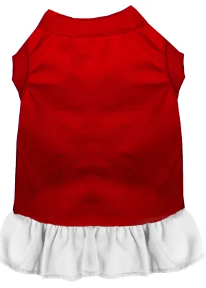 Plain Pet Dress Red With White Xxl
