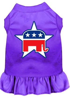 Republican Screen Print Dress Purple Xs