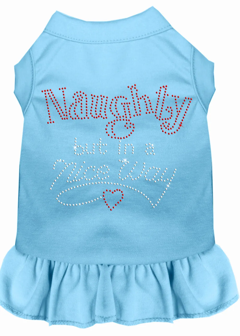 Rhinestone Naughty But In A Nice Way Dress Baby Blue Xxl