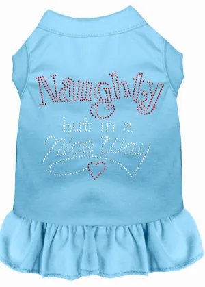 Rhinestone Naughty But In A Nice Way Dress Baby Blue Xxl