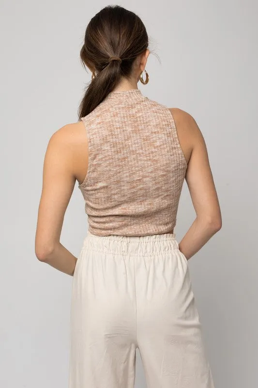 Sleeveless Mock Neck Band Top NEW