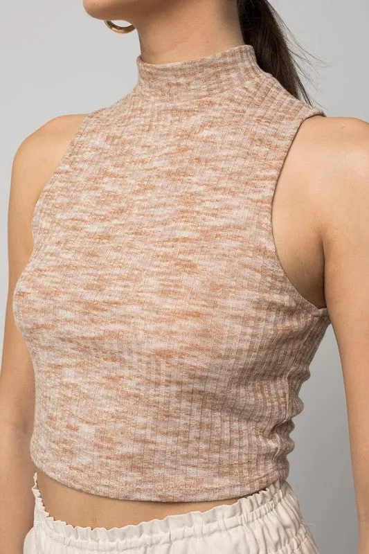 Sleeveless Mock Neck Band Top NEW