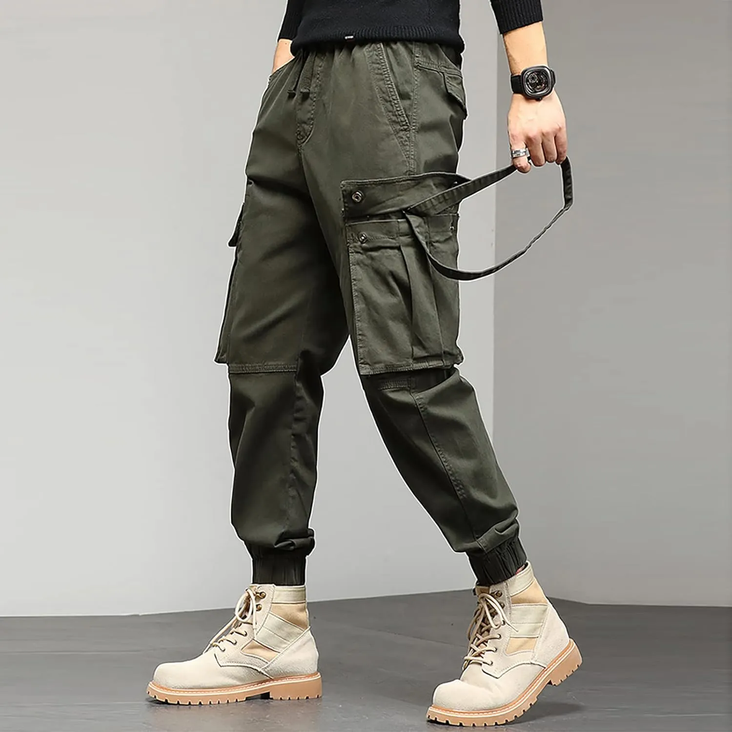 Sweatpant for Men with Pockets Waist Trousers Streetwear Work Pant Athletic Sweatpants with Pockets Men Joggers Pants