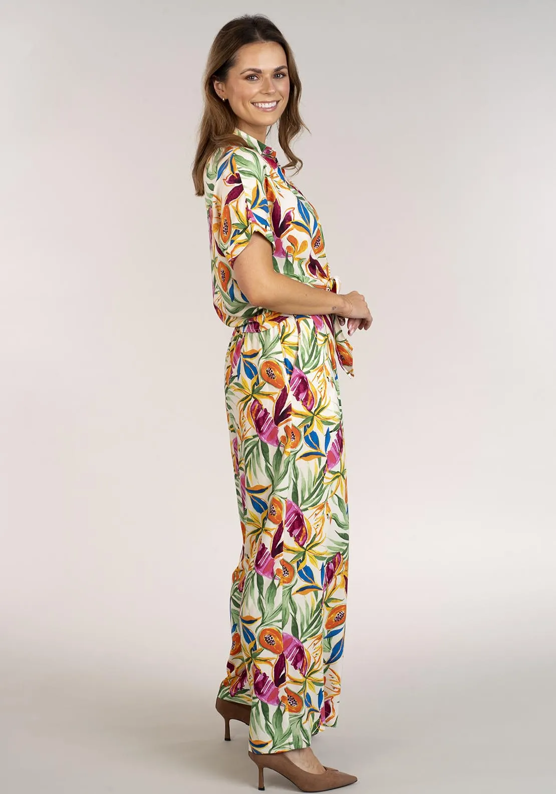 Tropical Tie Shirt - Tropical Print
