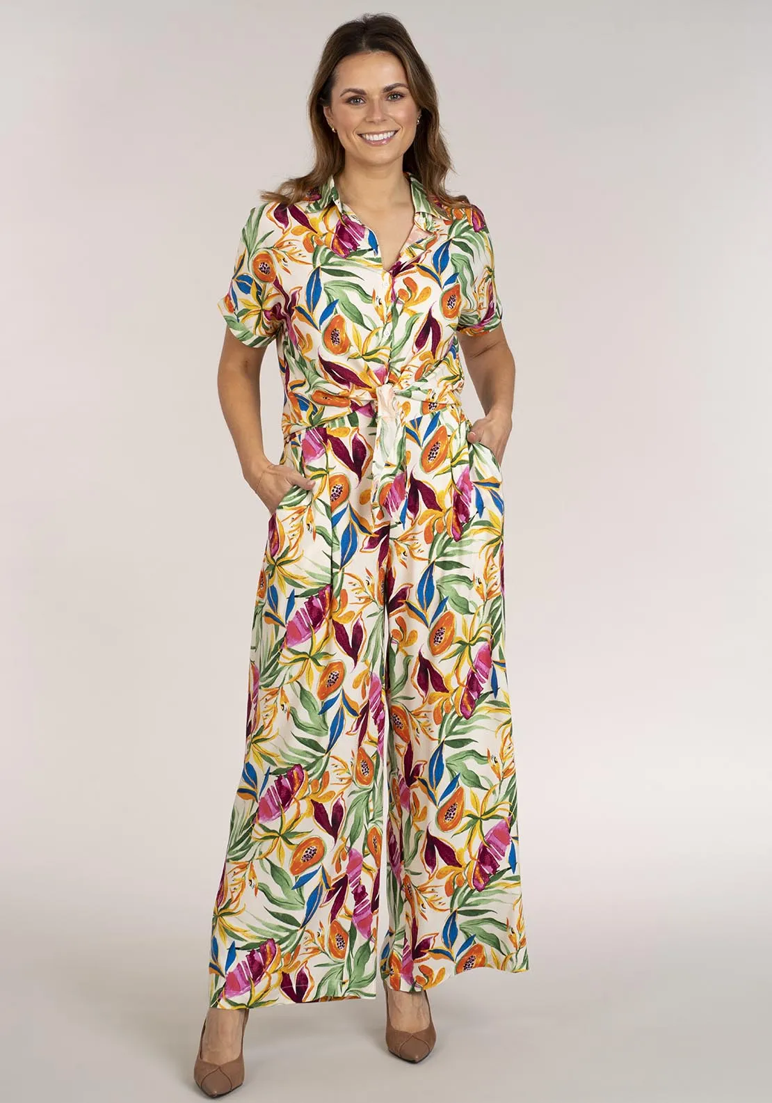 Tropical Tie Shirt - Tropical Print