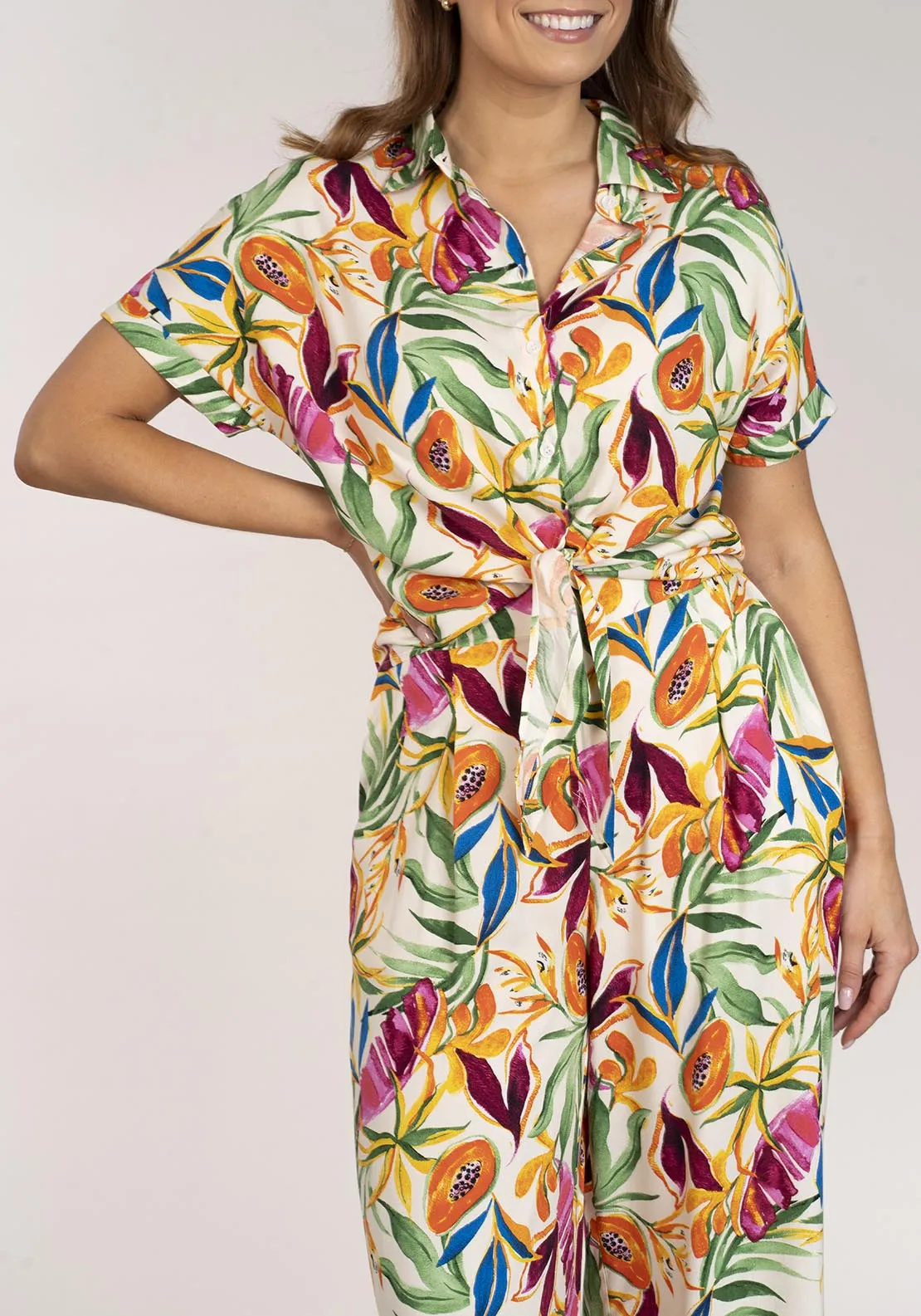 Tropical Tie Shirt - Tropical Print