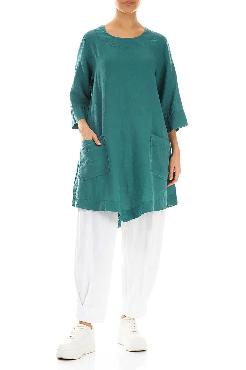 Turquoise Light Linen Tunic