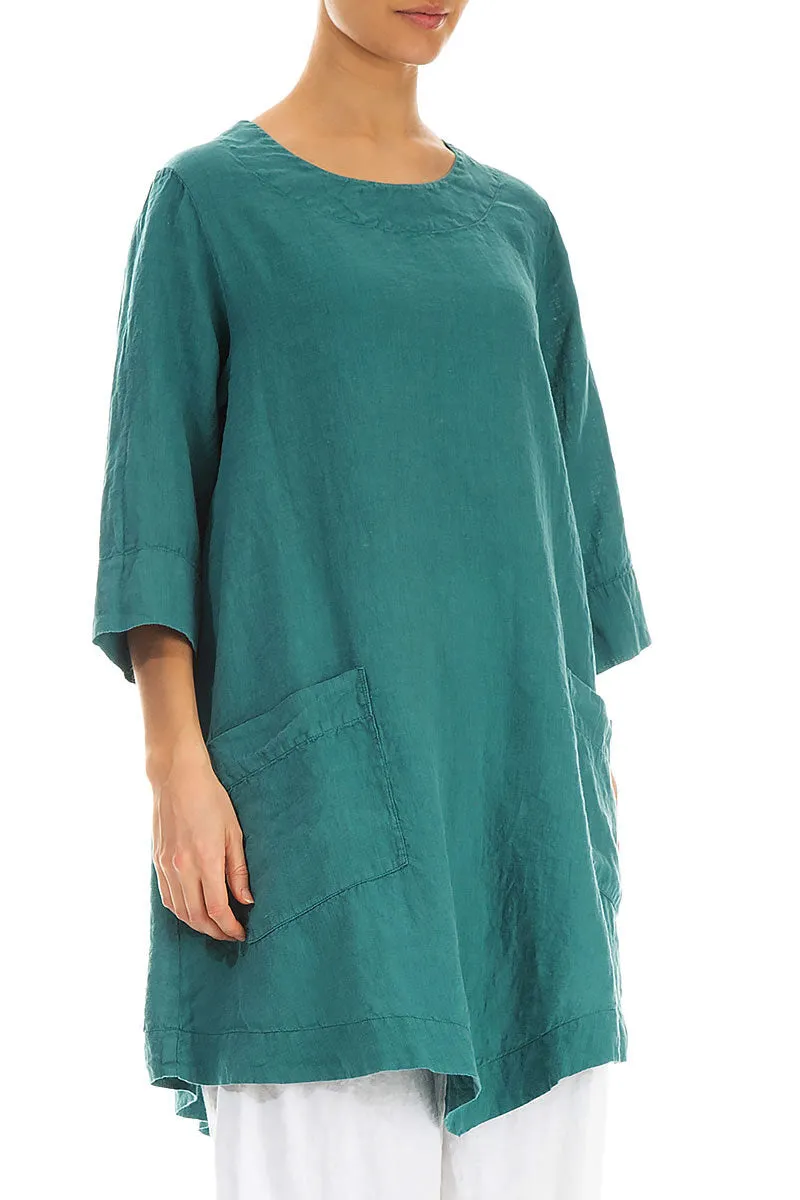 Turquoise Light Linen Tunic
