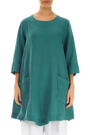 Turquoise Light Linen Tunic
