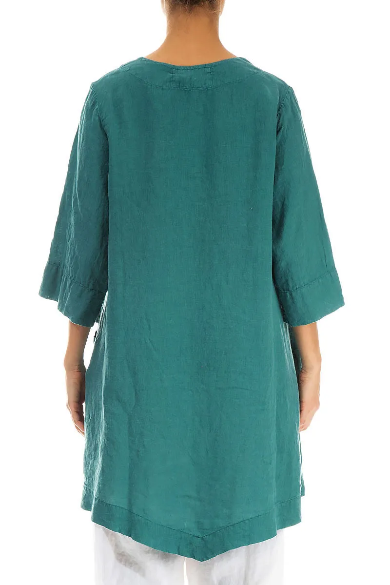 Turquoise Light Linen Tunic