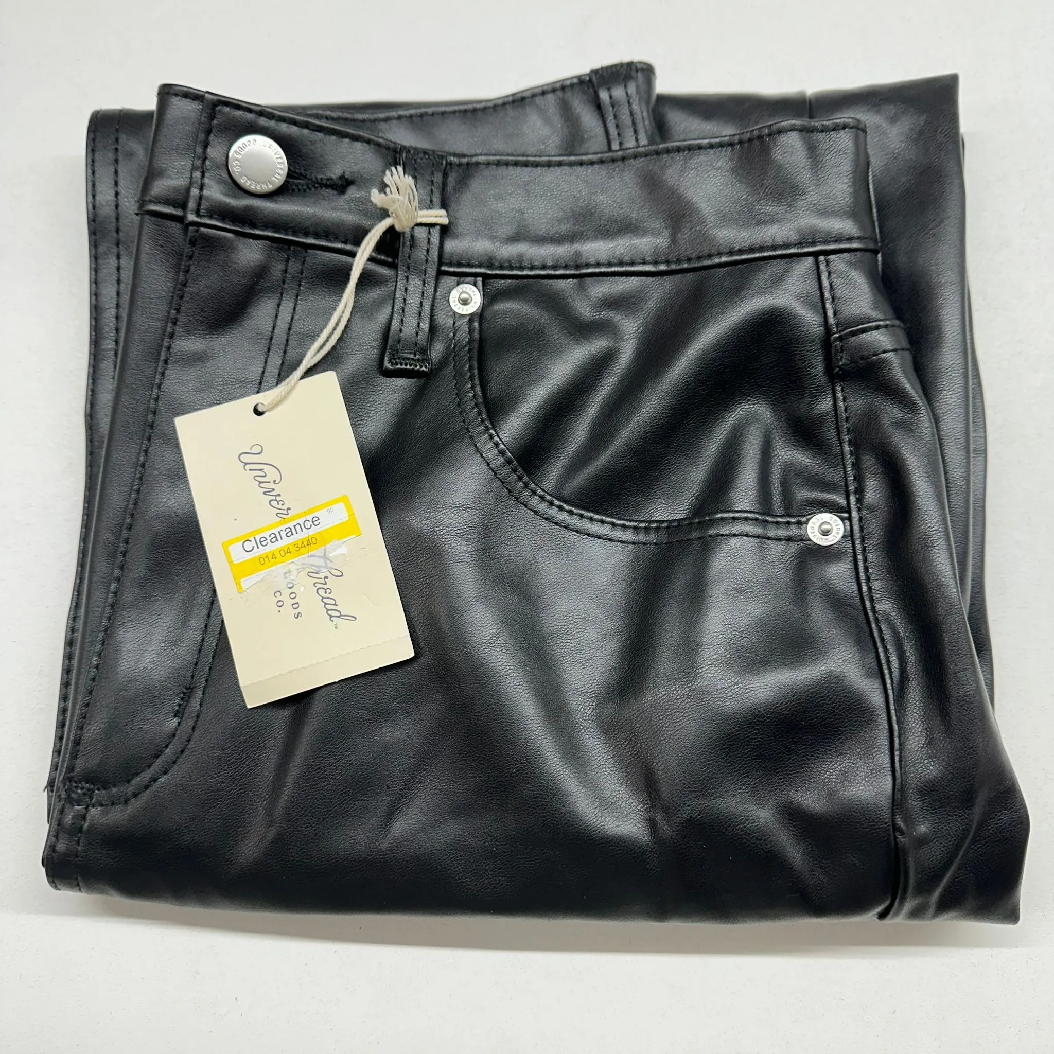 Universal Thread Women's Super-High Rise Faux Leather Midi Skirt - New, Size 8, Black