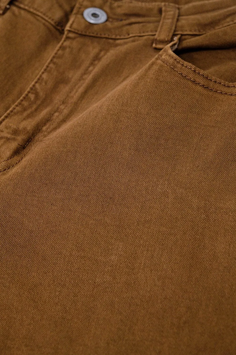 Wide Leg Camel Pants With Leopard Print At The Bottom