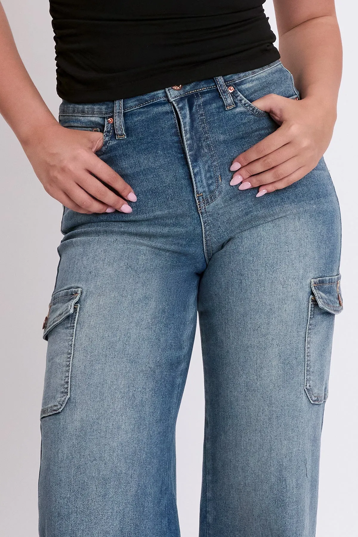 Women's Skater Cargo Wide Leg Jeans Denim