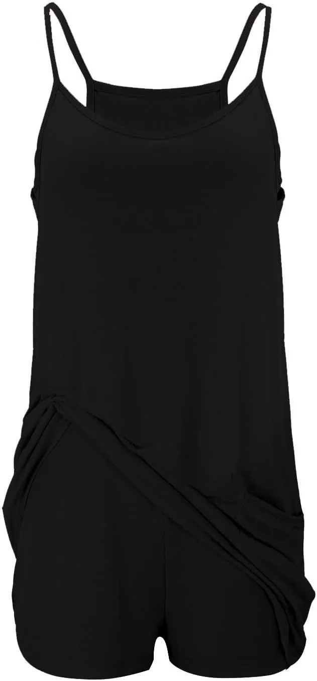 Womens Tennis Dress Workout Dress with Shorts Sleeveless Spaghetti Straps Going Out Golf Athletic Dresses